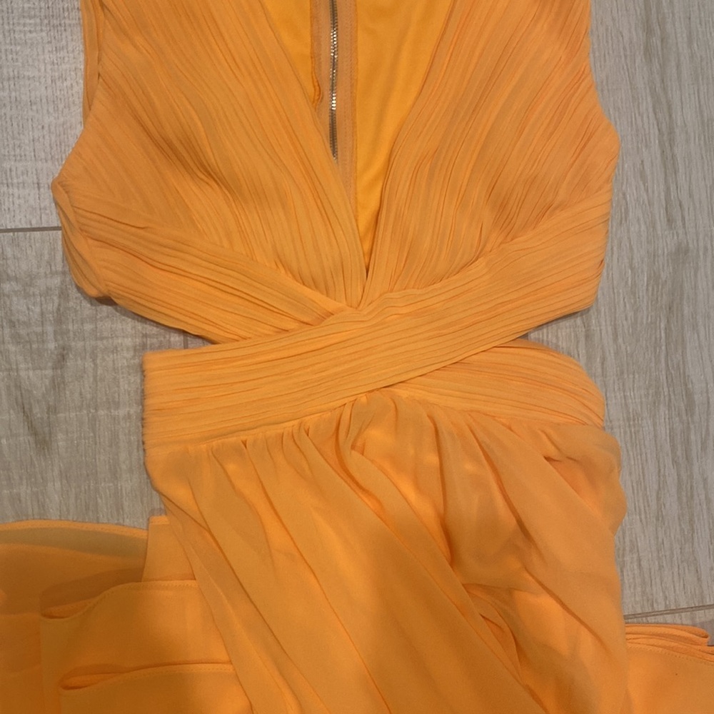 Lulu’s Bright Orange Cutout Dress Gem